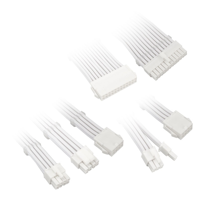 Kolink Core Adept Braided Cable Extension Kit - White, jatkokaapelisarja
