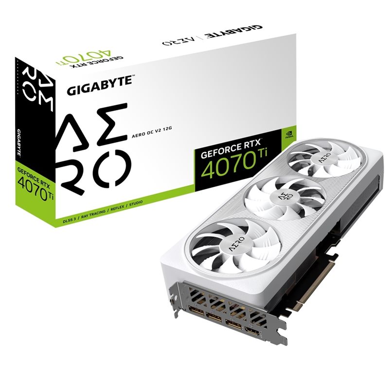 Gigabyte GeForce RTX 4070 Ti AERO OC V2 -näytönohjain, 12GB GDDR6X