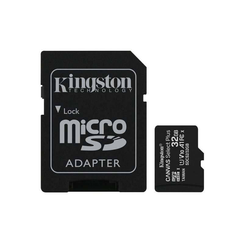 Kingston 32GB Canvas Select Plus microSDHC-muistikortti, Class 10, UHS-I, 100 MB/s