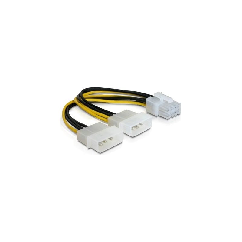 Deltaco Adapterikaapeli 2xMolex 4-pin > 8-pin PCI-Express, 30 cm