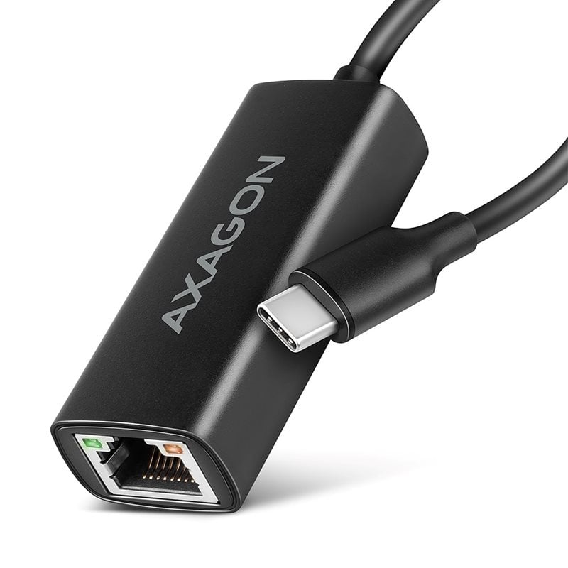 AXAGON Verkkoadapteri, 3.2 Gen 1 USB-C -> Gigabit Ethernet, musta
