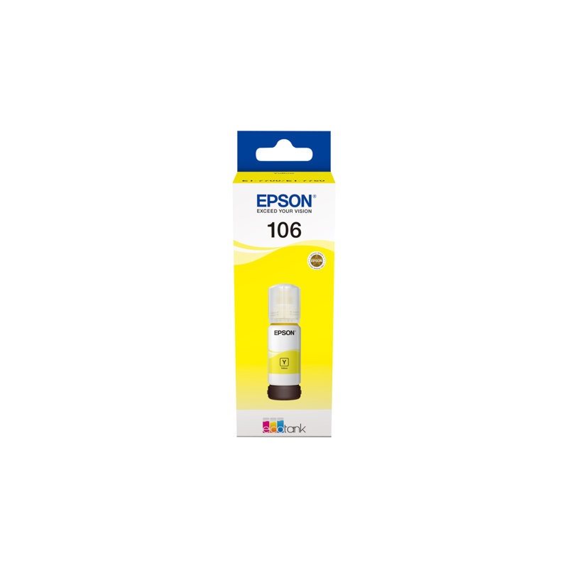 Epson 106 -mustepullo, 70ml, keltainen