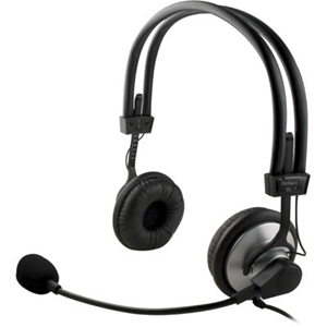 Deltaco Avoin headset, mikrofoni & äänensäätö, 2,2m, musta