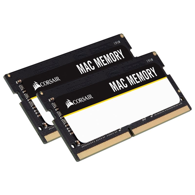 Corsair 16GB (2 x 8GB) Mac Memory, DDR4 2666MHz, SO-DIMM, CL18, musta