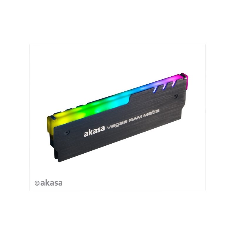 Akasa Vegas RAM Mate, Addressable RGB -valaistu lämmönlevitin muistikammalle, 1 kpl, musta