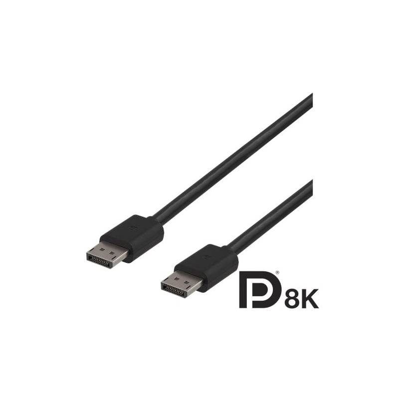 Deltaco DisplayPort 1.4 -näyttökaapeli, 3m, musta