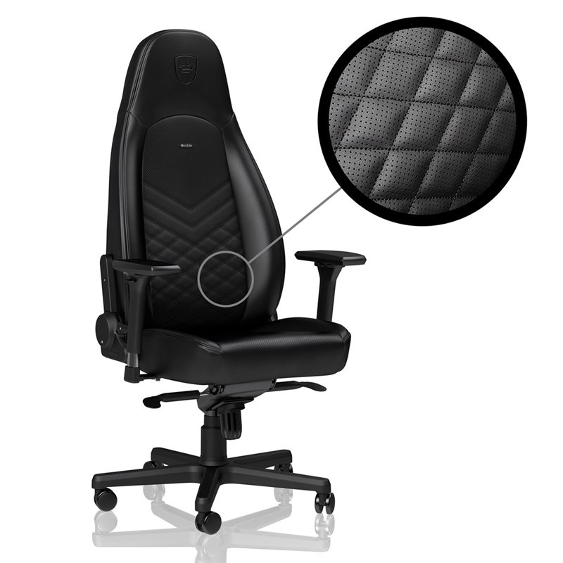 noblechairs ICON Gaming Chair, keinonahkaverhoiltu pelituoli, musta (Tarjous! Norm. 389,90€)