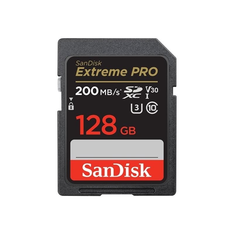 Sandisk 128GB Extreme Pro, SDXC -muistikortti, UHS-I U3 / V30, jopa 200/90 MB/s