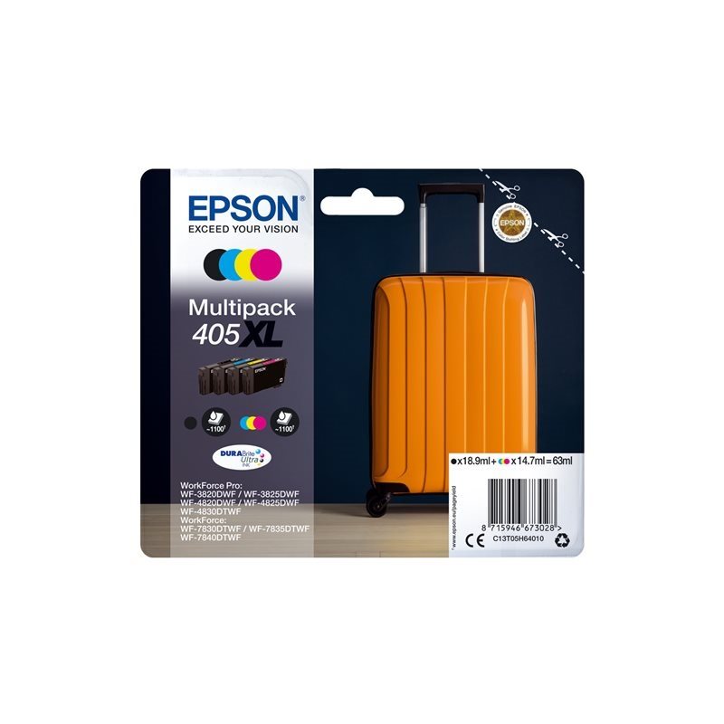 Epson 405XL Multipack -mustepatruunapaketti, 4 väriä