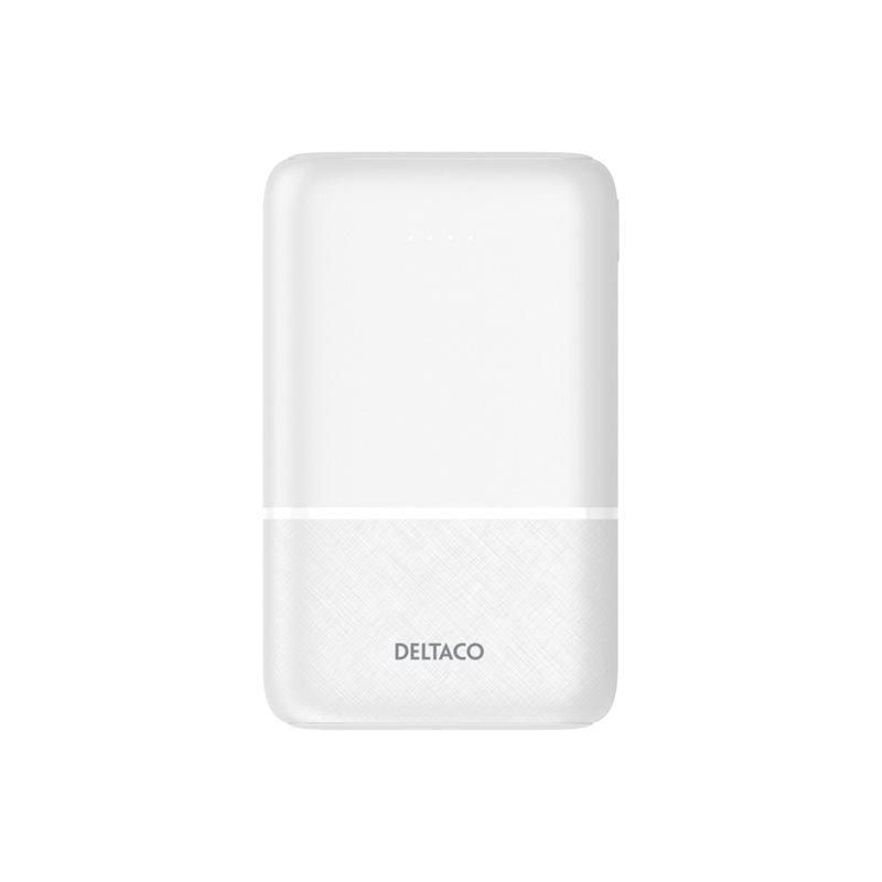 Deltaco Varavirtalähde, 10 000mAh, USB-C + 2x USB-A, valkoinen