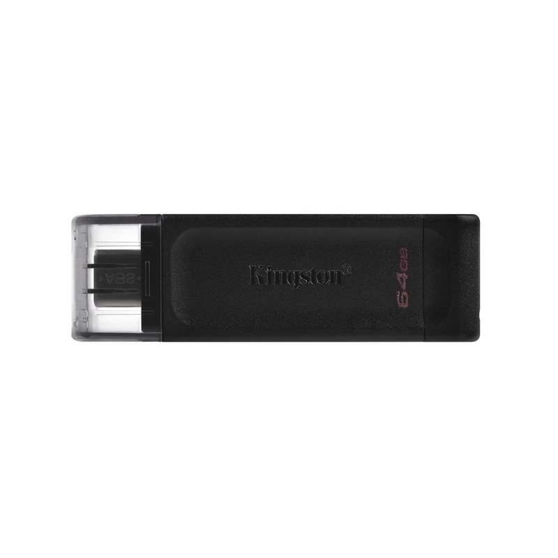 Kingston 64GB DataTraveler 70 -muistitikku, USB 3.2 Gen1 Type-C, musta