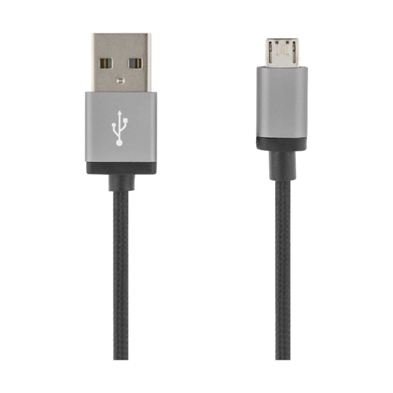 Deltaco 2.0 USB-A - Micro-USB -kaapeli, 2,4A, 2m, musta