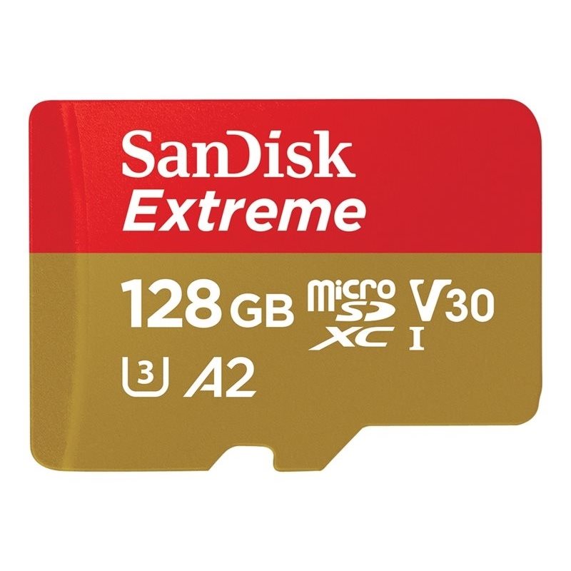 Sandisk 128GB Extreme, microSDXC -muistikortti, UHS-I U3 / A2 / V30, jopa 190/90 MB/s