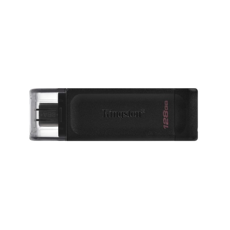 Kingston 128GB DataTraveler 70 -muistitikku, USB 3.2 Gen1 Type-C, musta