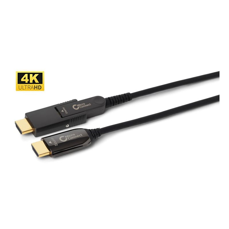 MicroConnect 2.0 HDMI -näyttökaapeli, optinen, HDMI - Micro-HDMI, 30m, musta