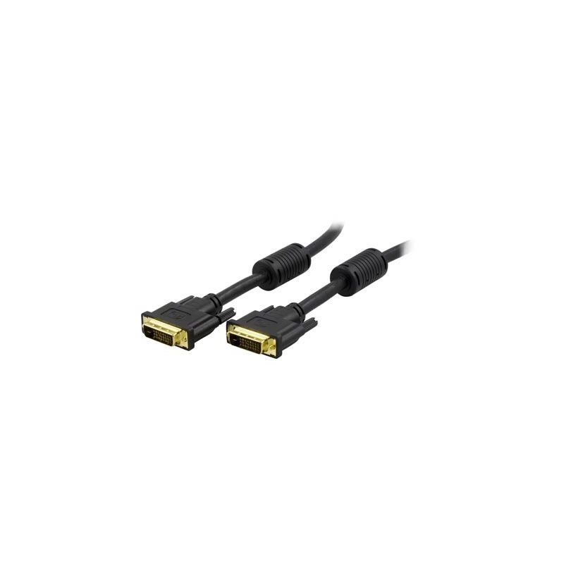 Deltaco DVI-D -näyttökaapeli, Dual-Link, 2m, musta