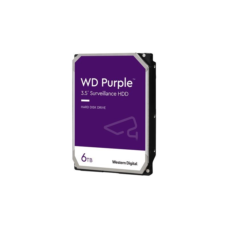 Western Digital 6TB WD Purple, sisäinen 3.5" kiintolevy, SATA III, 256MB