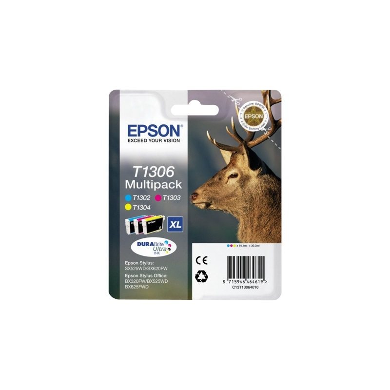Epson T1306 Multipack, syaani/magenta/keltainen