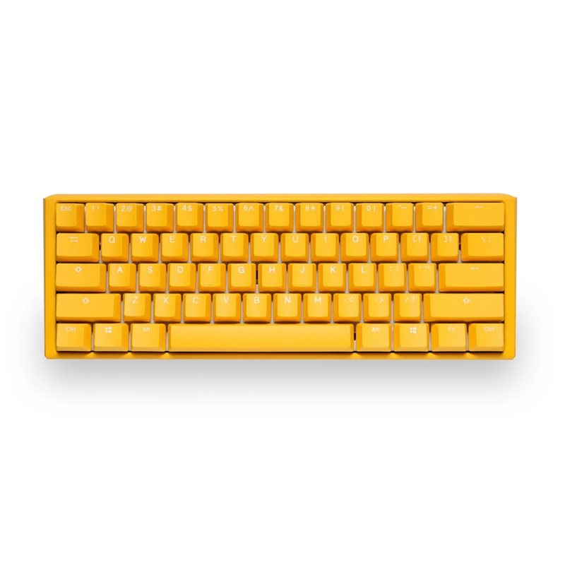 Ducky One 3 Mini Yellow, mekaaninen näppäimistö, 60%, Cherry MX Clear, keltainen