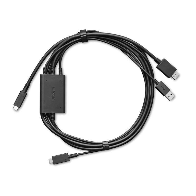 Wacom 3-in-1 -kaapeli, One 12/13 Touch, 1,8m, musta