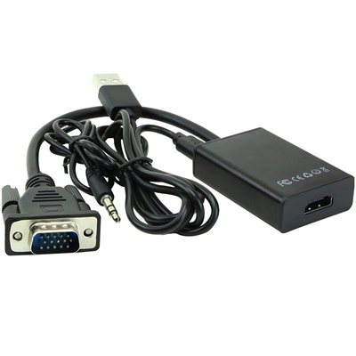 MicroConnect VGA -> HDMI -adapteri äänellä, musta