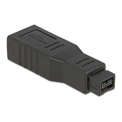 DeLock FireWire 9-pin uros -> 6-pin naaras -adapteri, musta