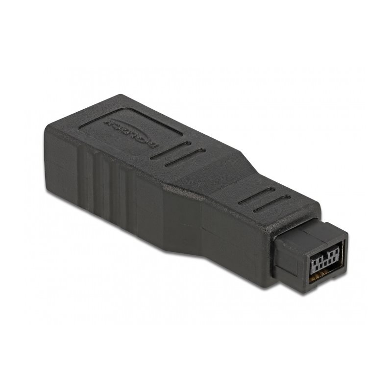 DeLock FireWire 9-pin uros -> 6-pin naaras -adapteri, musta