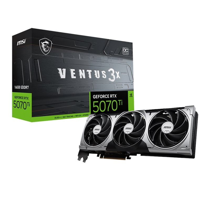 MSI GeForce RTX 5070 Ti VENTUS 3X OC -näytönohjain, 16GB GDDR7