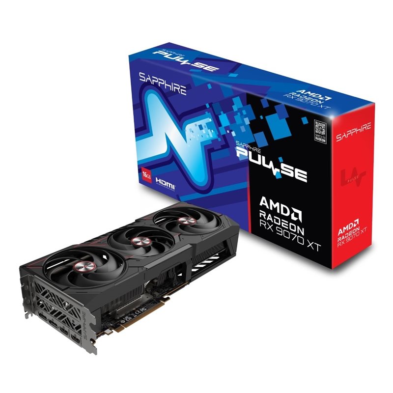 Sapphire Radeon RX 9070 XT PULSE -näytönohjain, 16GB GDDR6