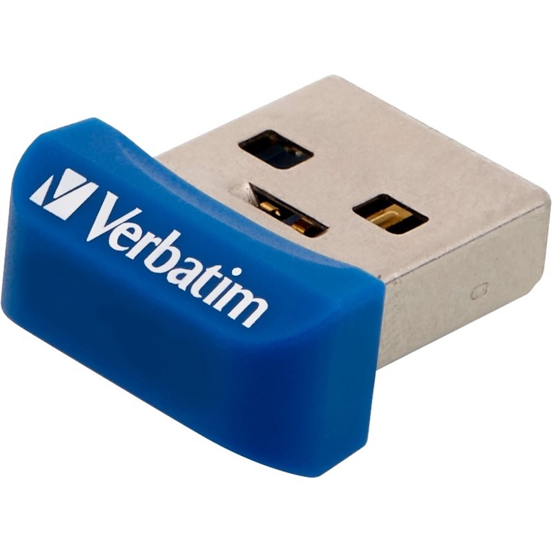 Verbatim 16GB Store 'n' Stay Nano, 3.2 Gen1 USB-A -muistitikku, jopa 80/25 MB/s, sininen