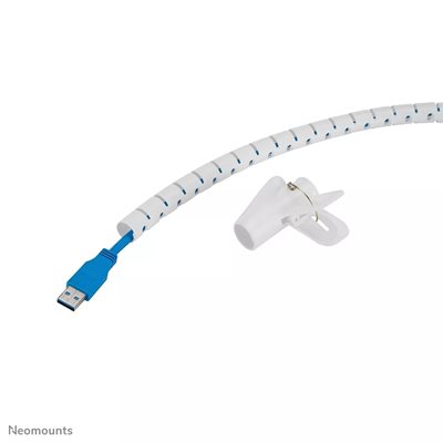 Neomounts Cable Spiral Wrap, kaapelispiraalikääre 1-3 kaapelille, 200cm, valkoinen