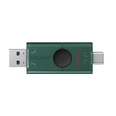 Kingston 256GB DataTraveler Duo, 3.2 Gen1 USB-A+C -muistitikku, vihreä/musta