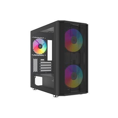 SAMA S30 Black, ikkunallinen mATX-kotelo, musta