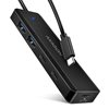 AXAGON 4-porttinen 3.2 Gen1 USB-C -hubi, USB-C lisävirralla, musta