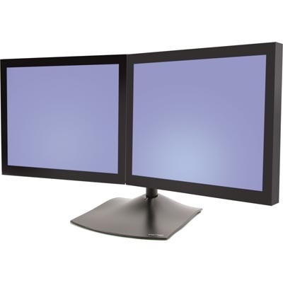 Ergotron ≤24" x2 DS100 Dual-Monitor Desk Stand, -pöytäteline kahdelle näytölle, musta