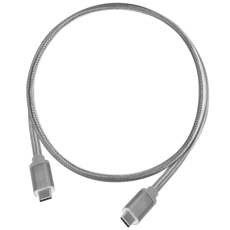 SilverStone 3.1 Gen2 USB-C -kaapeli, PD2.0 3A 60W, 0,5m, harmaa