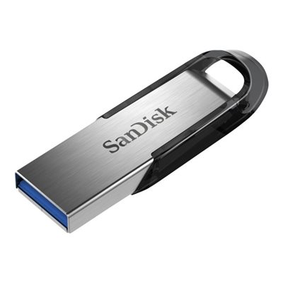 Sandisk 256GB Ultra Flair -muistitikku, USB 3.0, 150MB/s, hopea/musta