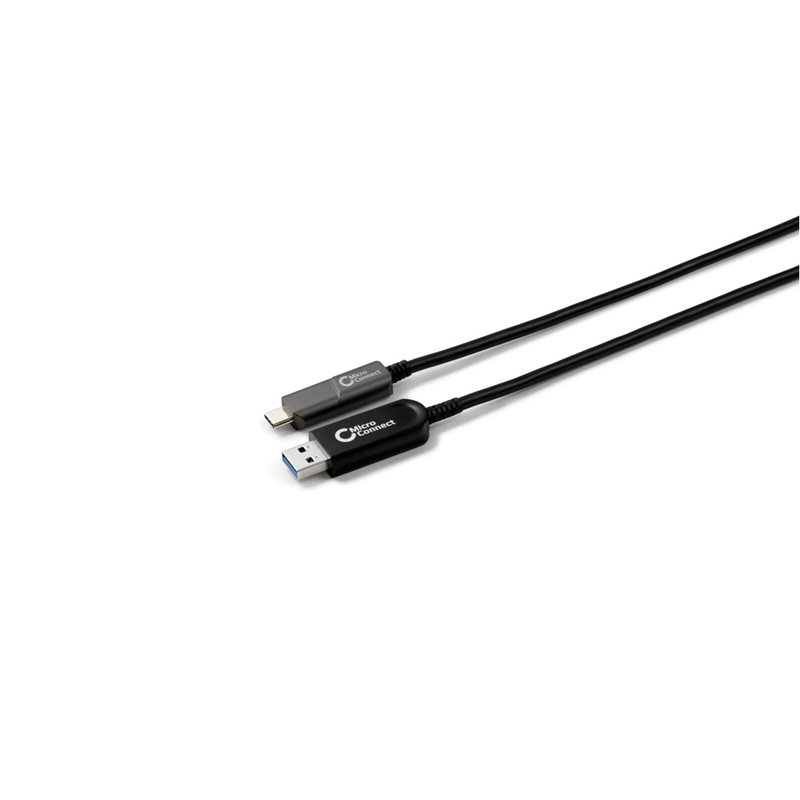 MicroConnect 3.1 Gen2 USB-C - USB-A -kaapeli, optinen, 30m, musta