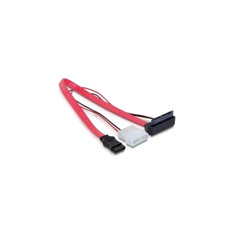 DeLock Micro SATA 16-pin uros -> SATA 7-pin + 2-pin virta -adapterikaapeli, 30cm, punainen