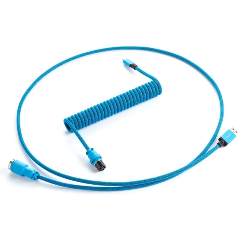 CableMod Pro Coiled Keyboard Cable, USB A -> USB Type C, 150cm, Spectrum Blue
