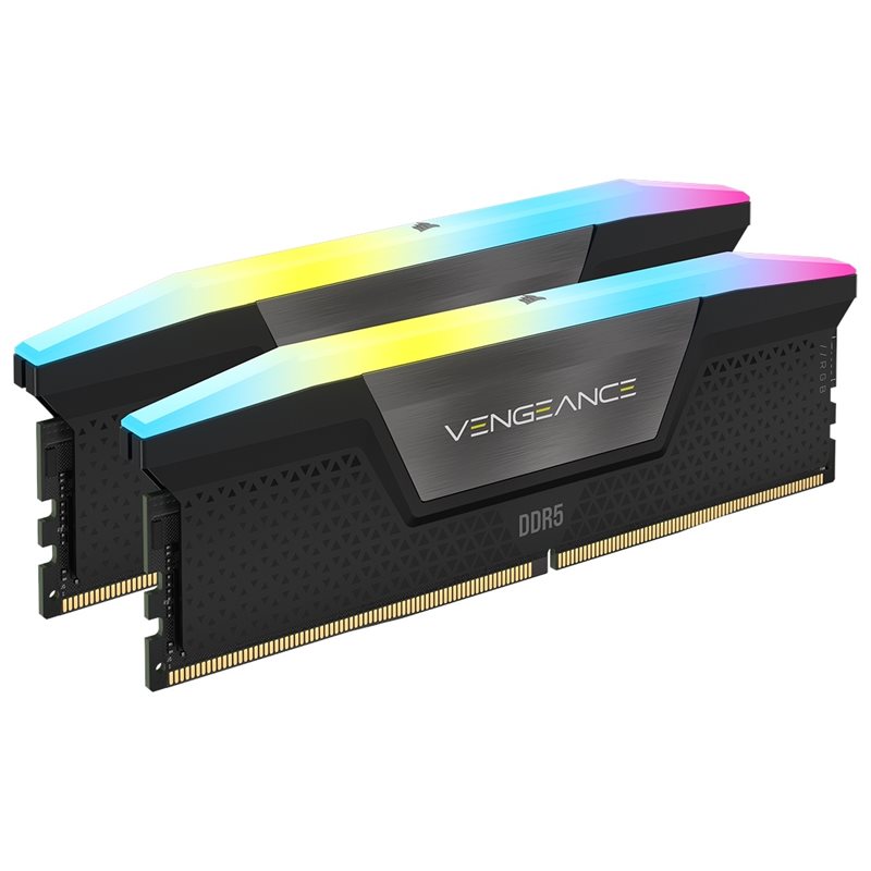 Corsair 64GB (2 x 32GB) Vengeance RGB, DDR5 6200MHz, CL32, 1.40V, musta/harmaa