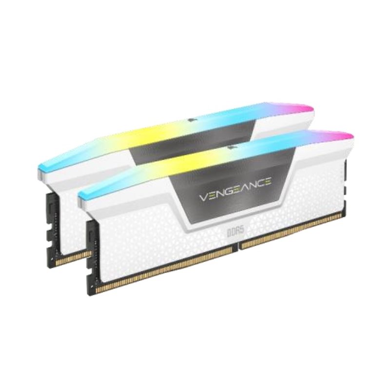 Corsair 64GB (2 x 32GB) Vengeance RGB, DDR5 6400MHz, CL32, 1.40V, valkoinen/harmaa