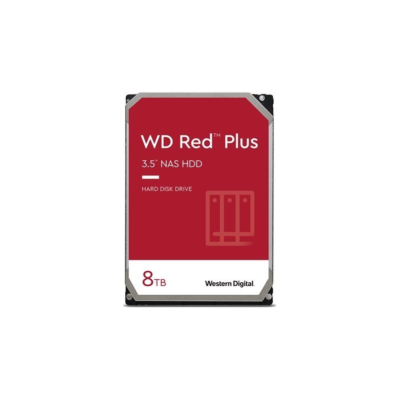 Western Digital 8TB WD Red Plus, sisäinen 3.5" kiintolevy, SATA III, 5640 rpm, 256MB