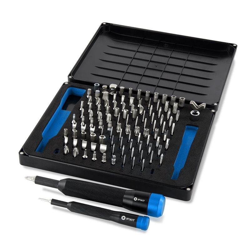 iFixit Manta Driver Kit, 112-osainen ruuviväänninsarja + kotelo, musta/sininen (Tarjous! Norm. 60,90€)