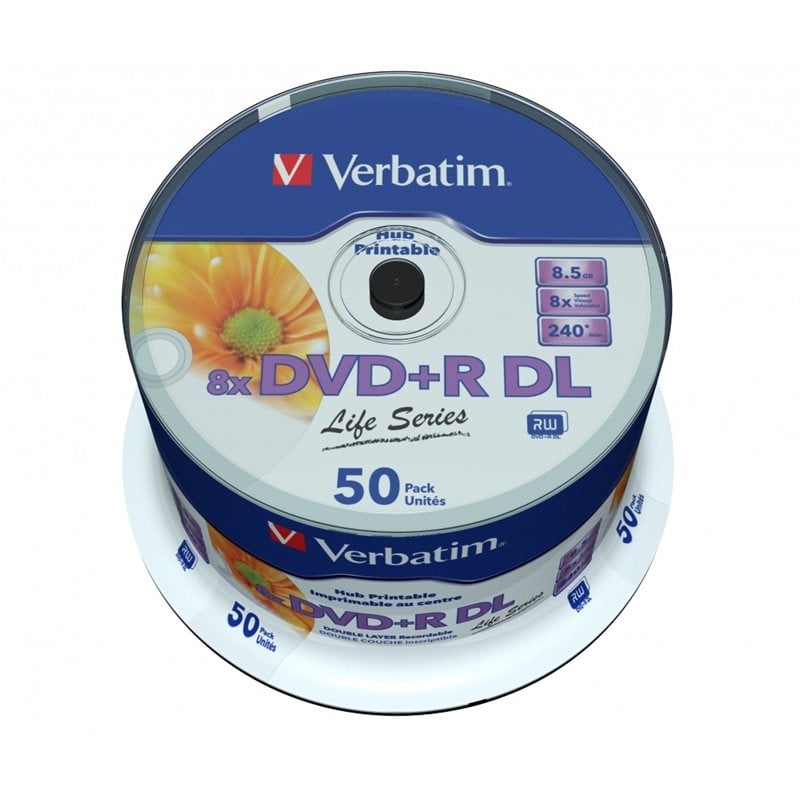 Verbatim Life Series DVD+R DL 8,5GB/240min, 8x, spindle, 50kpl