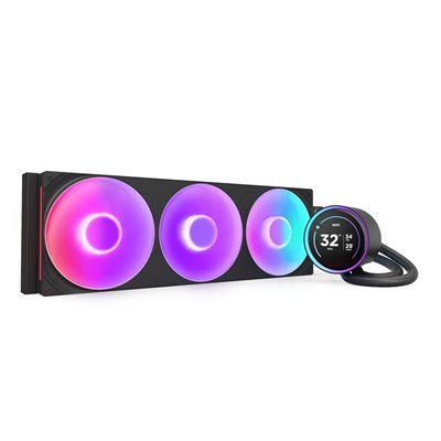 NZXT Kraken Elite V2 RGB 420, 420mm AIO-nestejäähdytysratkaisu prosessorille, musta