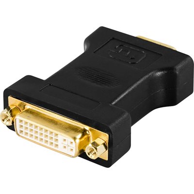 Deltaco DVI-I -> VGA -adapteri, Single Link, musta