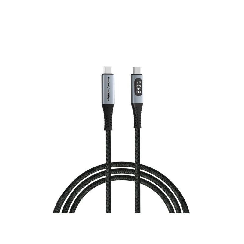 Verbatim USB4-C -kaapeli, tehonäytöllä, 40Gbps, PD 3.1 240W, 1,2m, musta