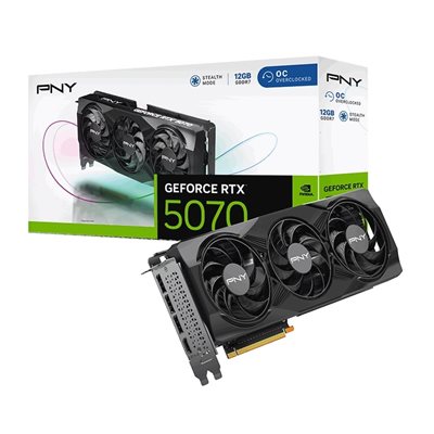 PNY GeForce RTX 5070 Overclocked Triple Fan -näytönohjain, 12GB GDDR7