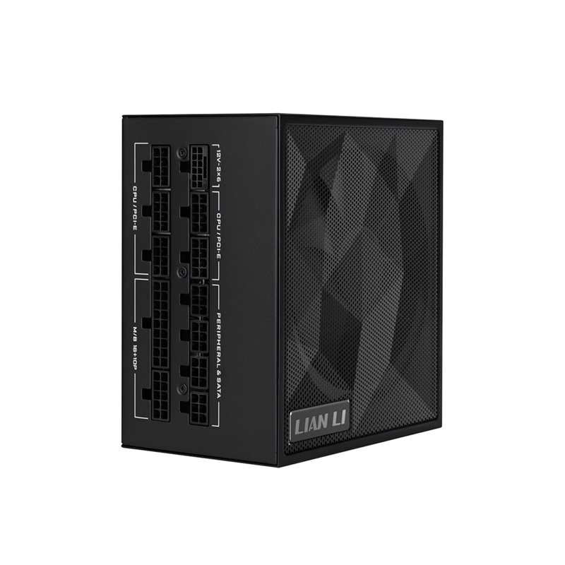 Lian Li 1200W SX1200 Platinum, ATX 3.1-virtalähde, PCIe 5.1, 80 Plus Platinum, musta